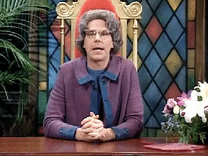 Gif: Saturday Night Live, Church Lady, http://satan.com